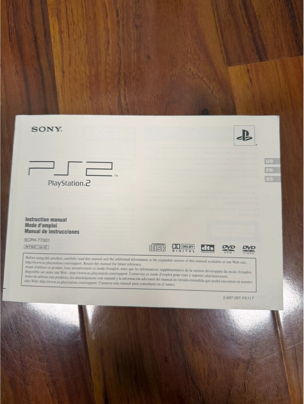 PlayStation 2 Slim Console Instruction Manual For Model SCPH-75001